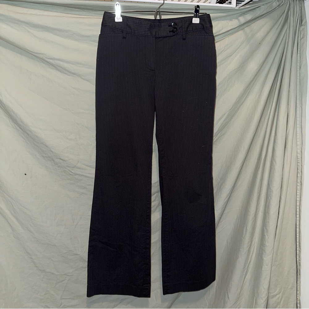 LOFT Gray Pinstripe Trousers